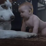 When a Baby Surprised a Husky, the Dog's Heartwarming Reaction Will Leave You Smiling!